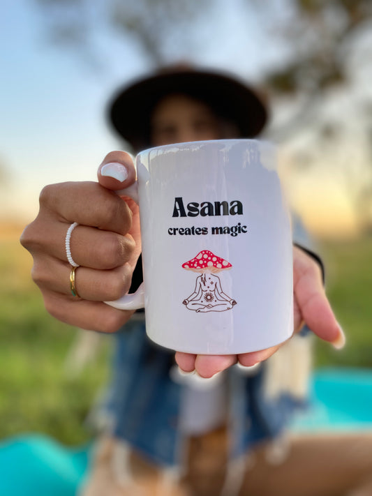 Yoga Pose Mushroom Mug