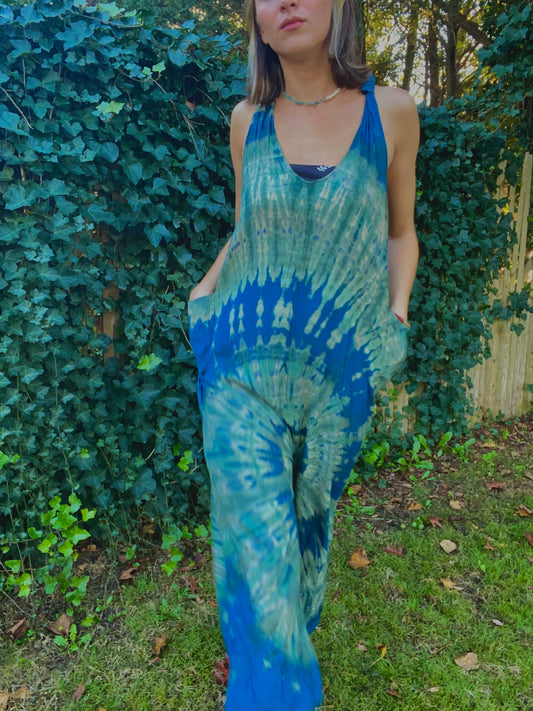 Trippy Hippie Jumpsuit Sage